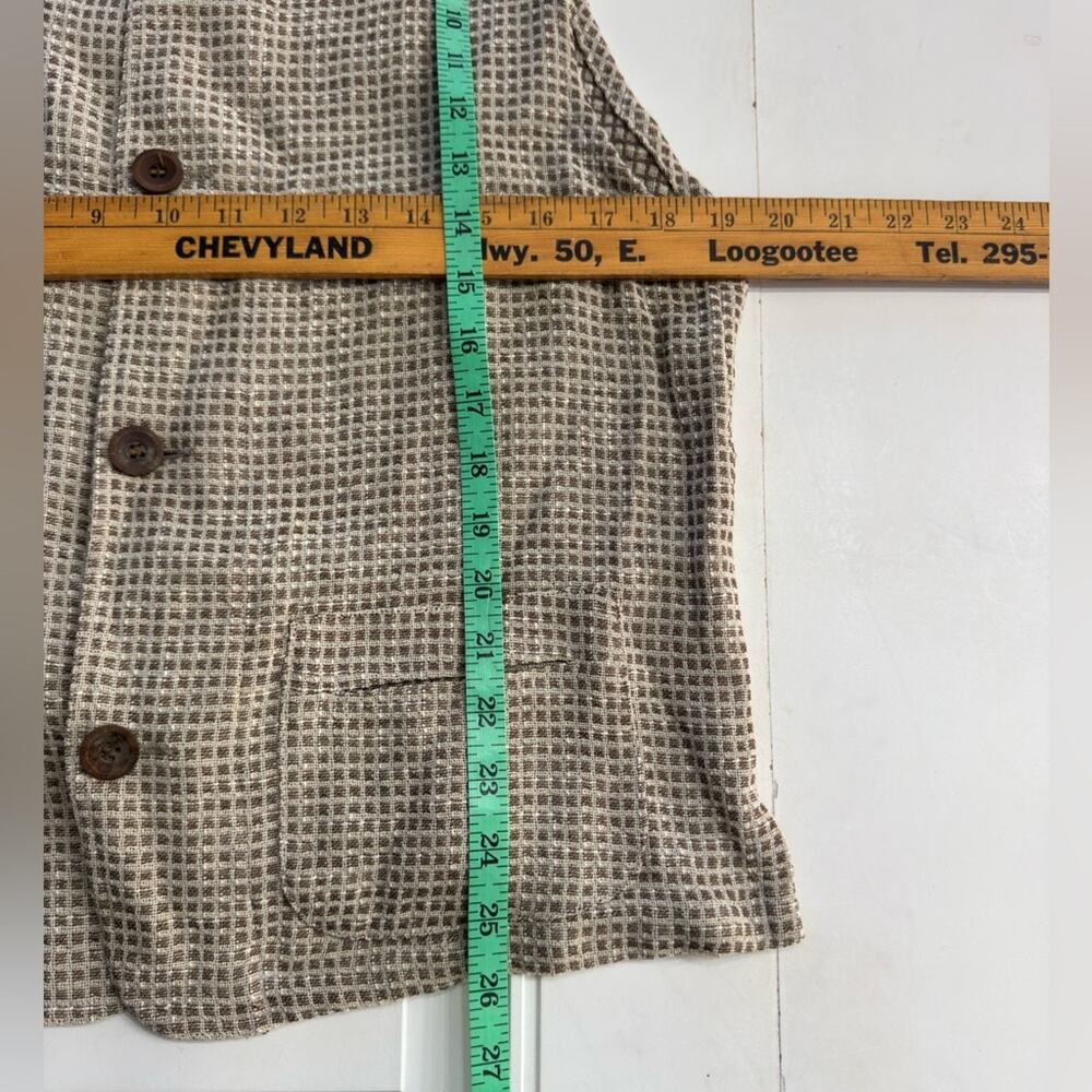 Unbranded European Vintage (1970s-80s) Men’s Medium Tan Brown Plaid Vest - Picture 4 of 6